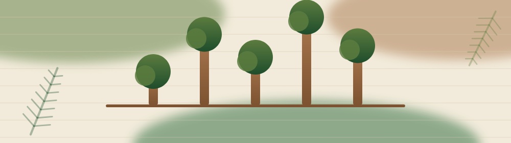 Skyscrapers banner: the game's pattern in wood tones and greens on cream paper.